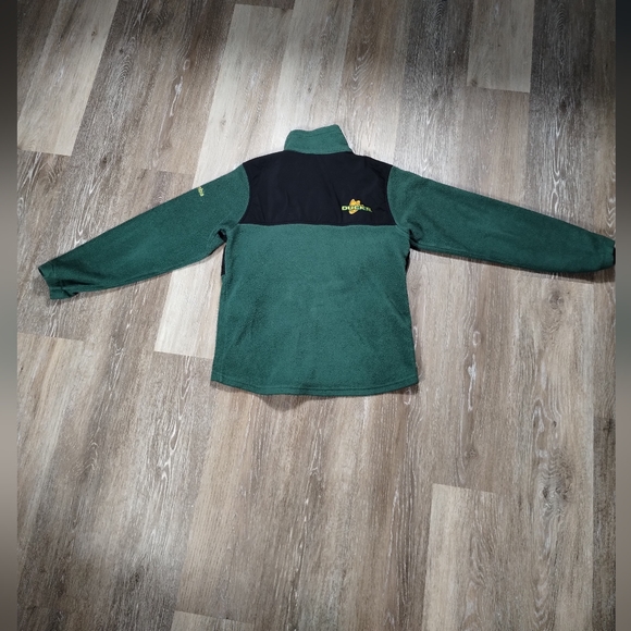 VTG Columbia 10/12 Youth 90s Oregon Ducks Football Fleece Jacket Green Full Zip - Picture 4 of 15